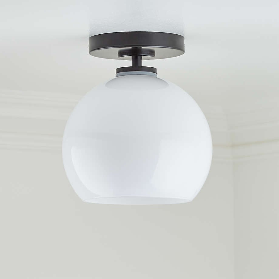 Pawson Minimalist Round Glass Brass Flush Mount Ceiling Light