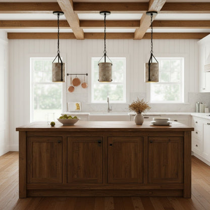 Grange Industrial Rustic Bronze Cylinder Pendant Light