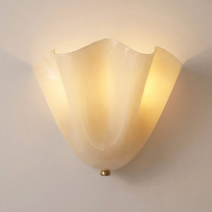 Kyrintha Mid-Century Skirt Shell Glass Fazzo Petalia Wall Sconce