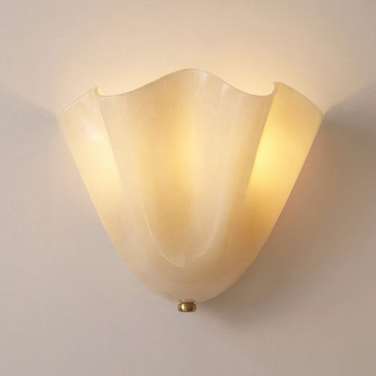 Kyrintha Mid-Century Skirt Shell Glass Fazzo Petalia Wall Sconce