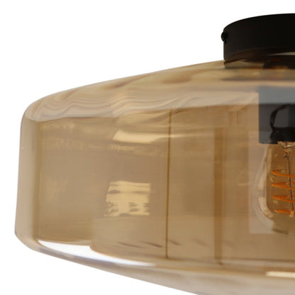 Ember Vintage Multi Color Water Ripple Glass Ceiling Light