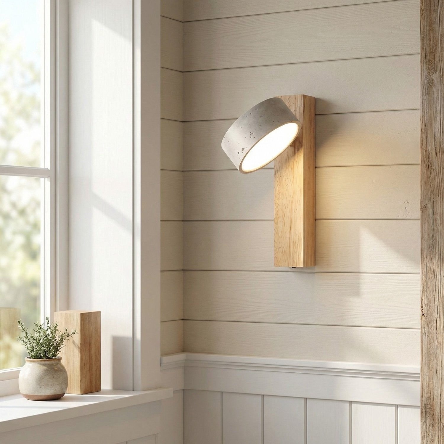 Bennett Wabi-Sabi Round Travertine Wall Light