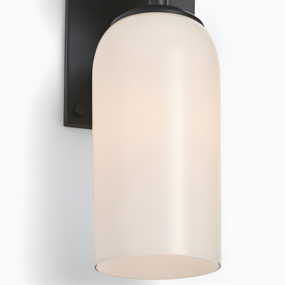 Iliana Rustic White Glass Double Tube Wall Sconce