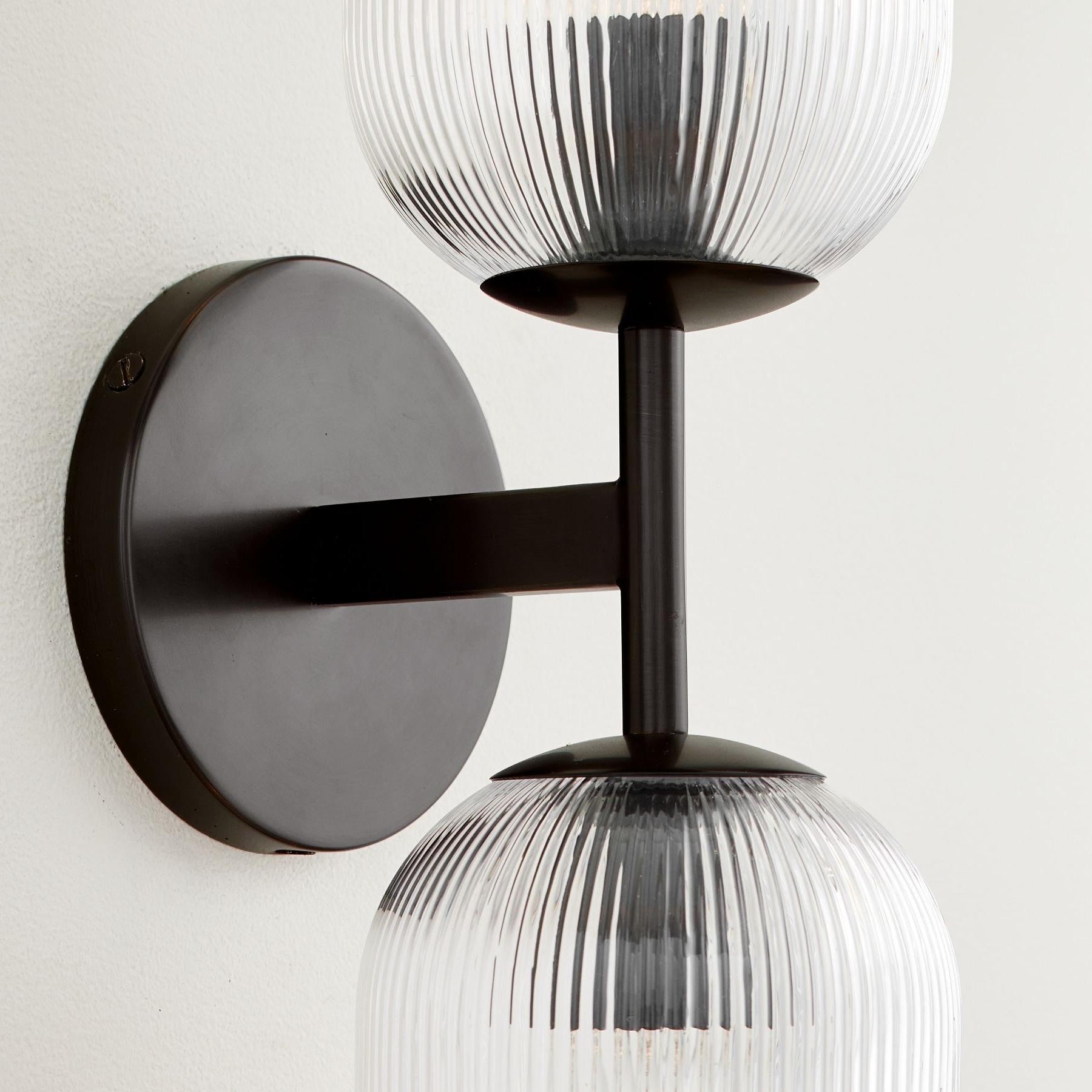 Alain Cooper Ribbed Glass Wall Sconce