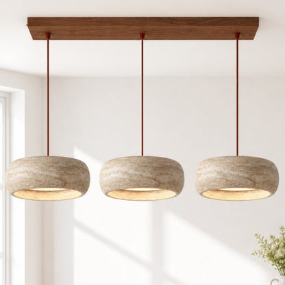 Veloria Scandinavian Travertine Round Pendant Light