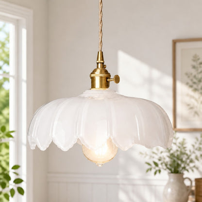 Jacinta Green Scalloped Pendant Light