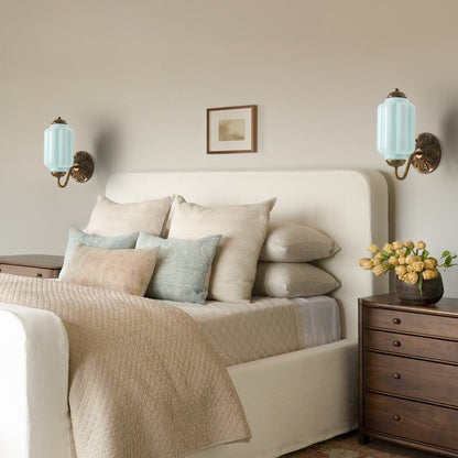 Vintage Elegant Milk Glass Eloise Wall Sconce - Retro Accent Lighting for Bathroom\Bedroom\Hallway
