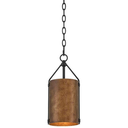 Grange Industrial Rustic Bronze Cylinder Pendant Light