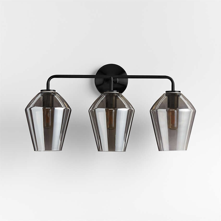 Konig Minimalist 3-Light Brass Glass Wall Light
