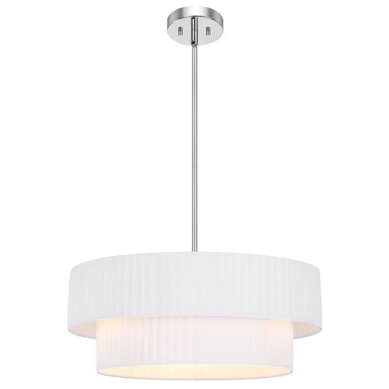 Elaraine Pleated Fabric Circular Drum Shade Chandelier