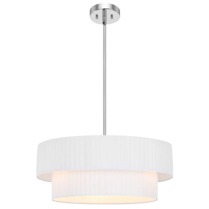 Elaraine Pleated Fabric Circular Drum Shade Chandelier