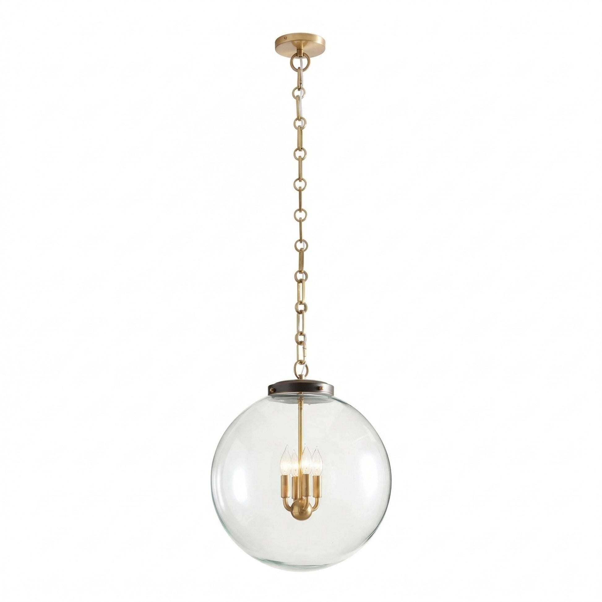 Oona Farmhouse Gold Glass Globe Pendant Light