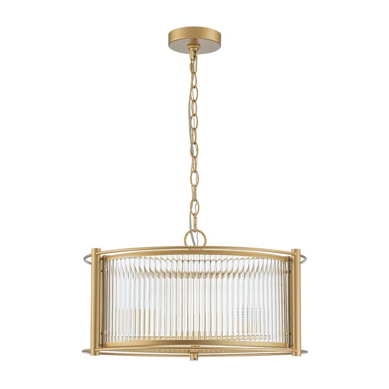 Tycho Modern Fluted Glass Drum Pendant