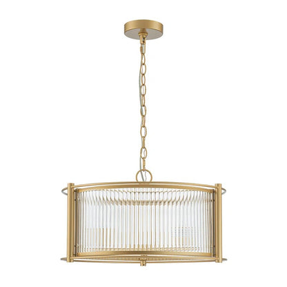 Tycho Modern Fluted Glass Drum Pendant
