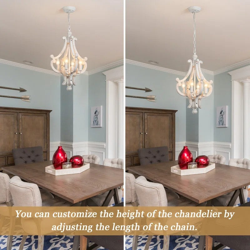 Astridina Rustic Antique Wooden French Country Chandelier
