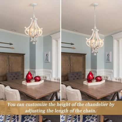 Astridina Rustic Antique Wooden French Country Chandelier