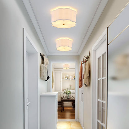 Halsey Fabric Floral Drum Shade Ceiling Light