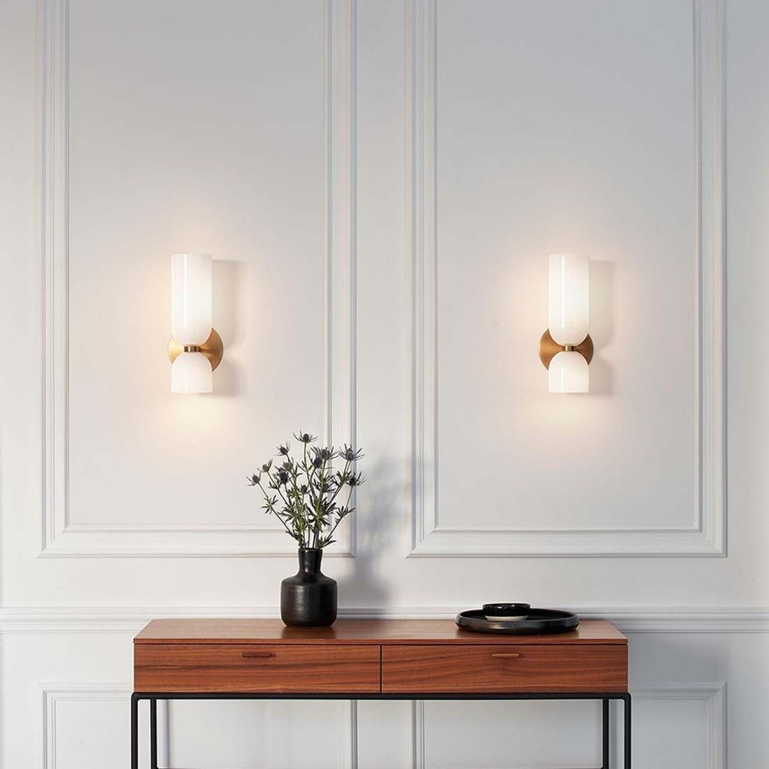 Trisia Modern Up Down Glass Wall Sconce