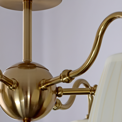 Cadmus Gold Textile Lamp Shade Semi Flush Mount Lighting