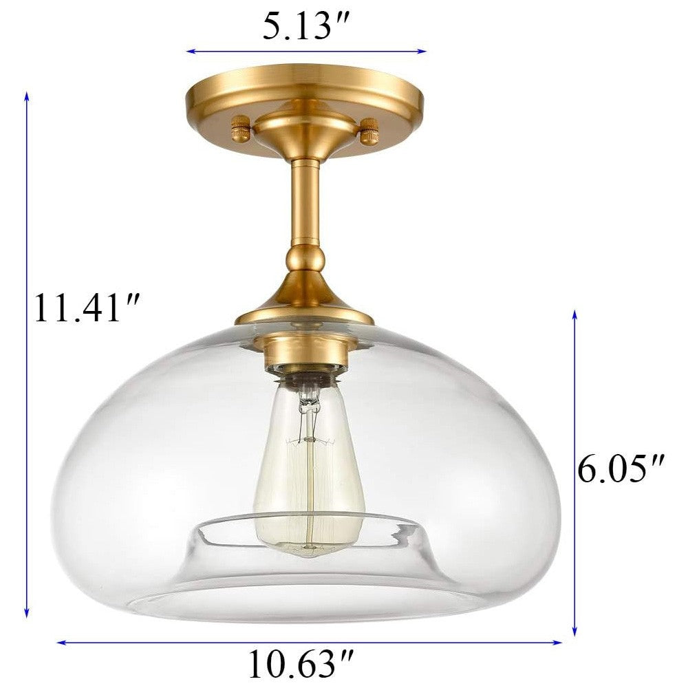 Thyran Farmhouse Small Globe Clear Glass Flush Mount Ceiling Light