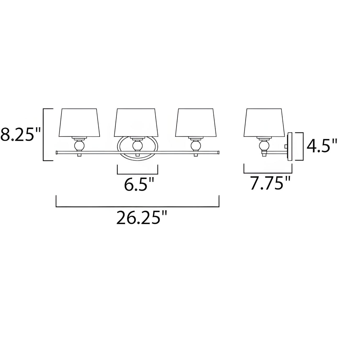 Remi Rustic 3-Light White Fabric Sconce