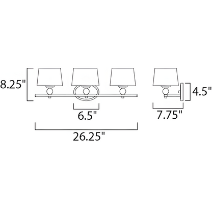 Remi Rustic 3-Light White Fabric Sconce