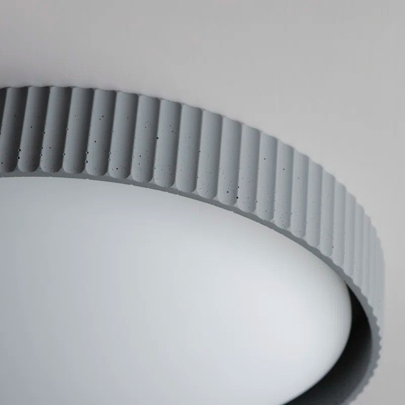 Arnold ‎Minimalist Round Led Fluted Concrete Ceiling Light