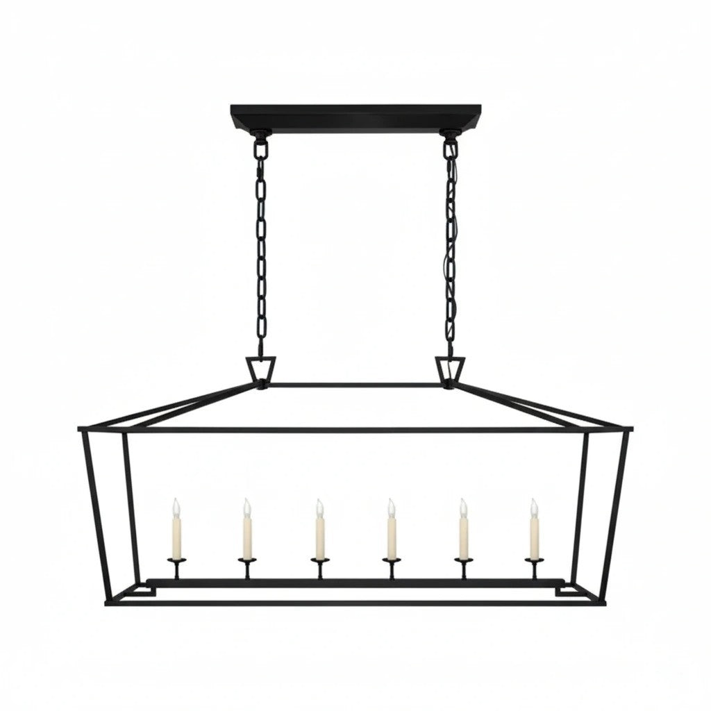Aria Farmhouse Wrought Iron Lantern Chandelier Light