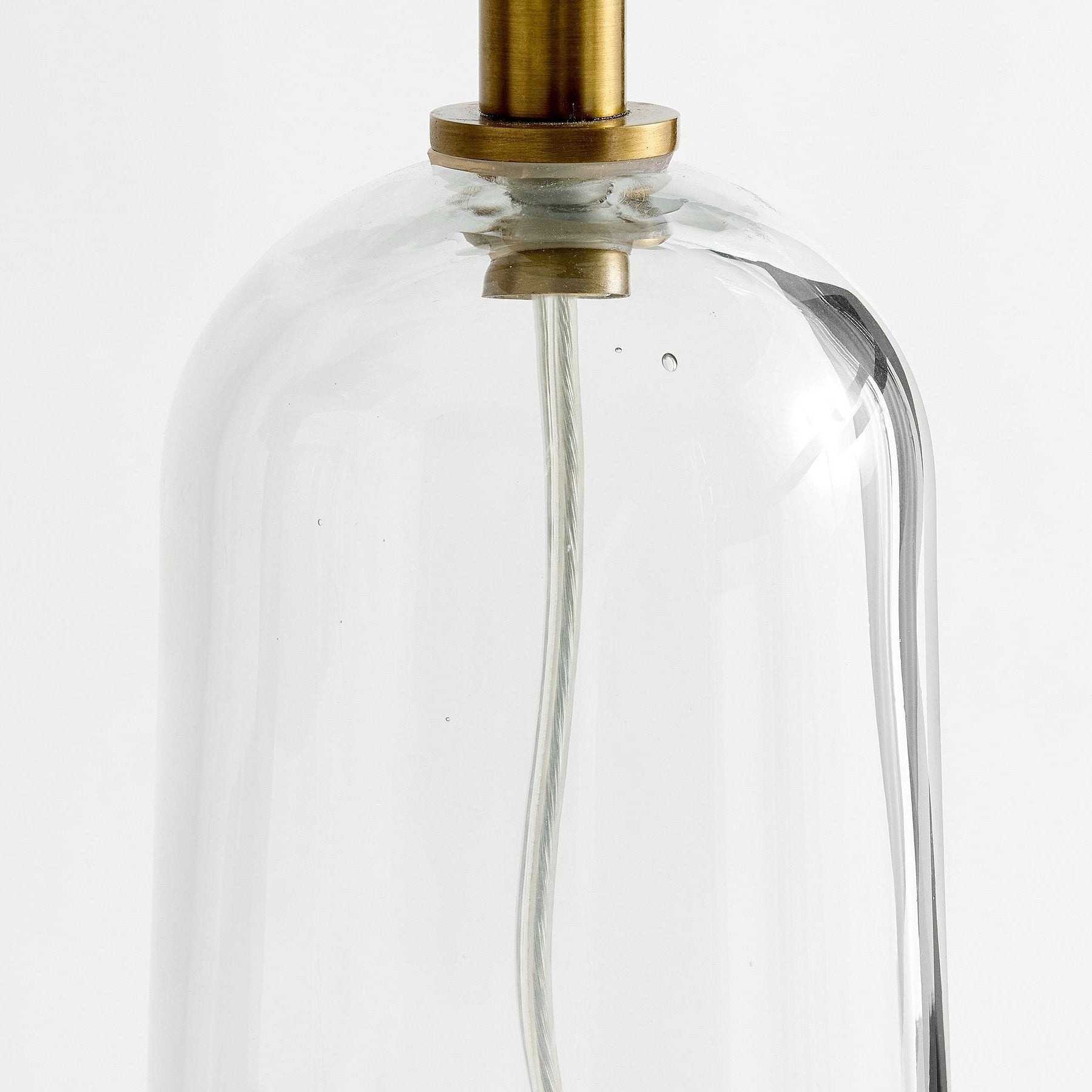 Paxton Vintage Linen Clear Glass Cylindrical Table Lamp
