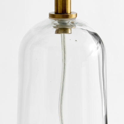 Paxton Vintage Linen Clear Glass Cylindrical Table Lamp