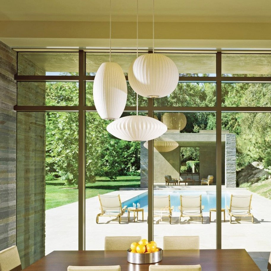 Leocadia White Saucer Nelson Bubble Pendant Light