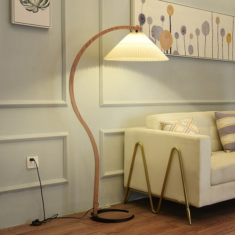 Anamika Vintage Mid Century Wooden Floor Lamp
