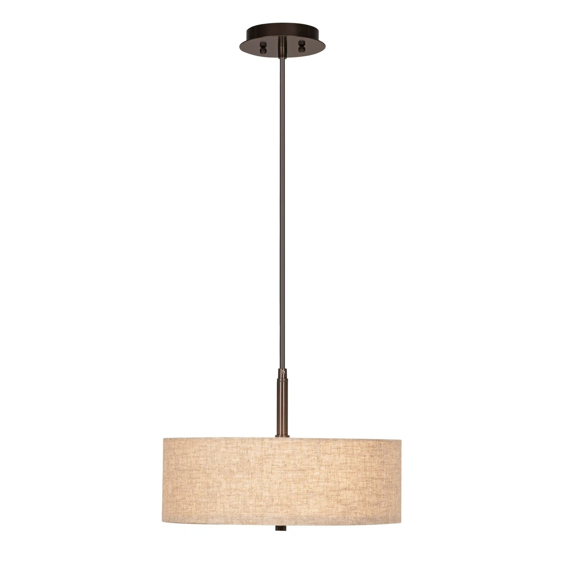 Raithe Cream Fabric Frum Shade Pendant Light