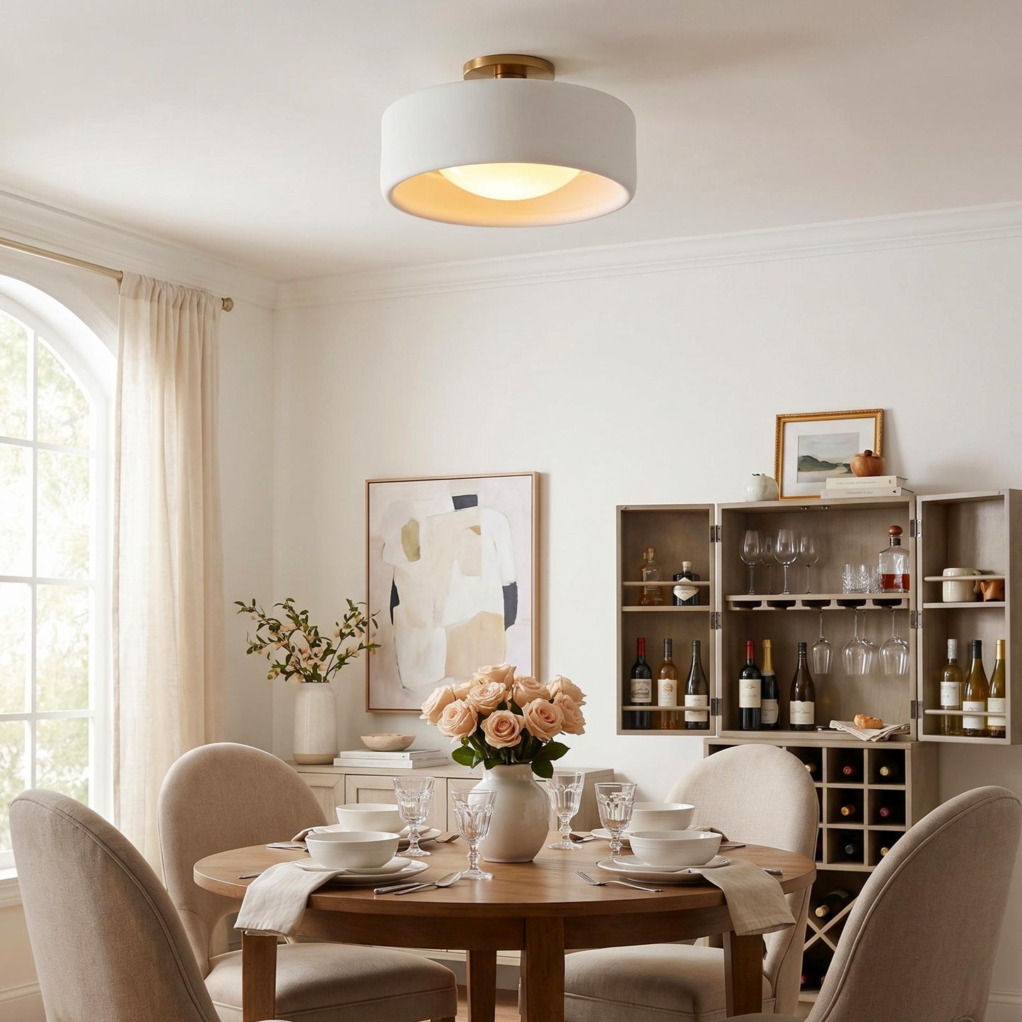 Aura Modern Porcelain Flush Mount Ceiling Light