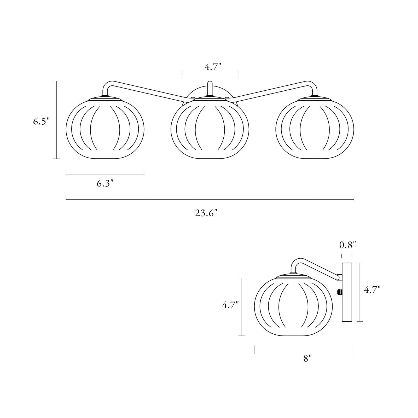 Cedric Modern Brass Spherical Glass Wall Light