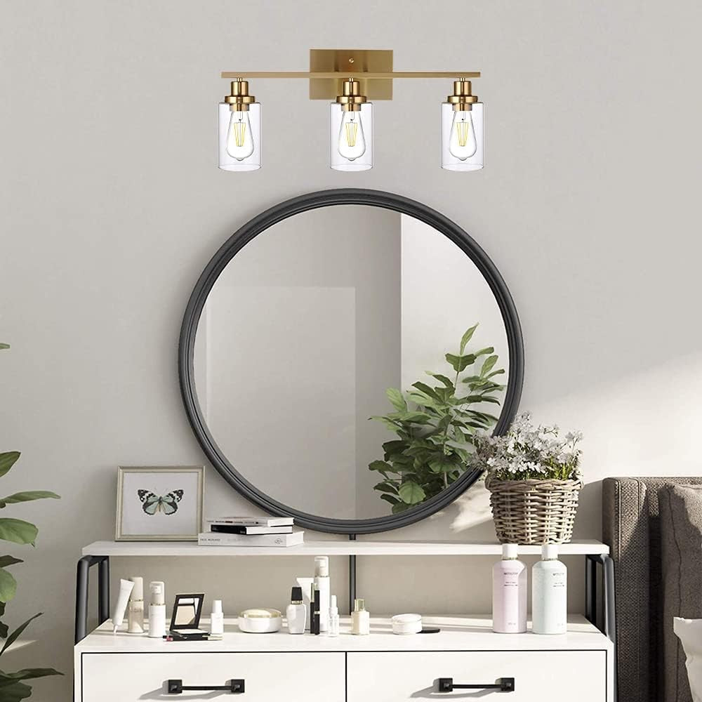 Lynor Classic Farmhouse Clear Glass Triple Sconce