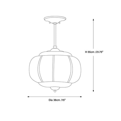 Ozita Retro Semi-Flush Mount Eloise Pendant Light