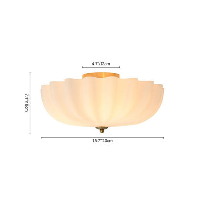 Dakota Modern Flower Shape Milk Glass Ceiling Light