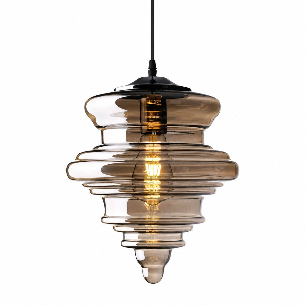 Helix Modern Glass Spool Pendant Light