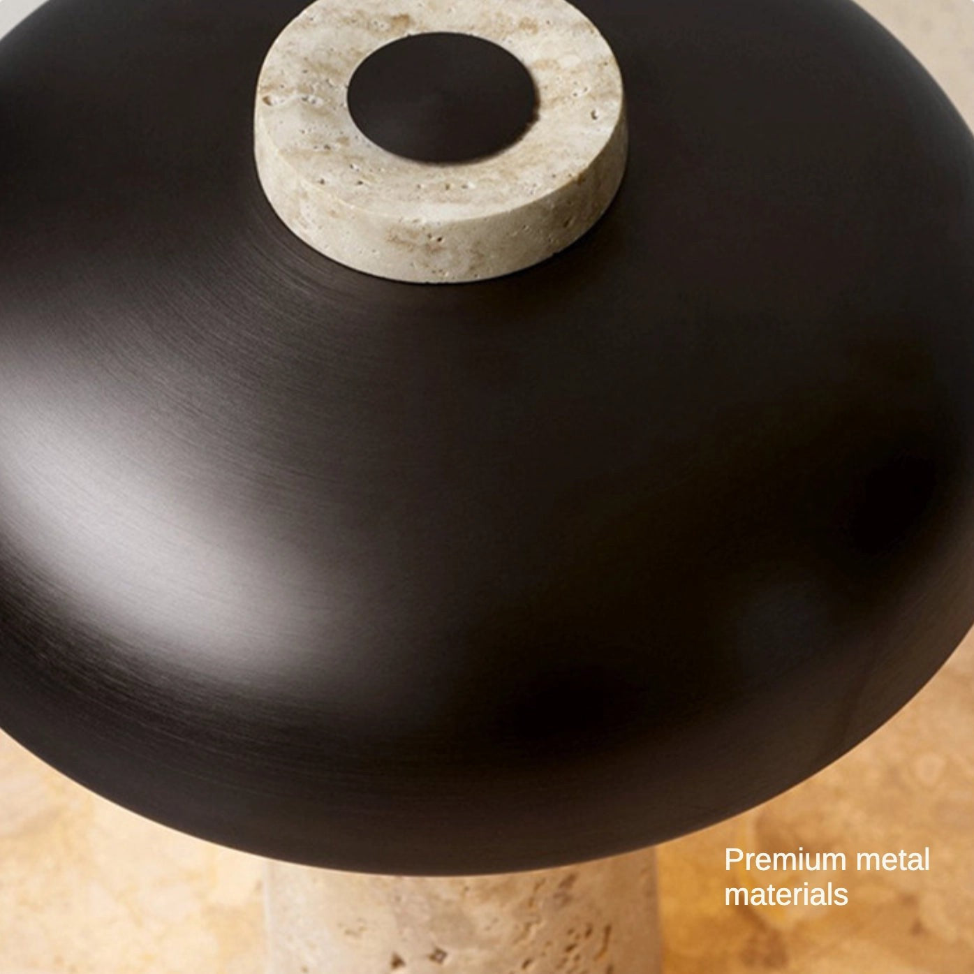 Salma Travertine Mushroom LED Table Lamp