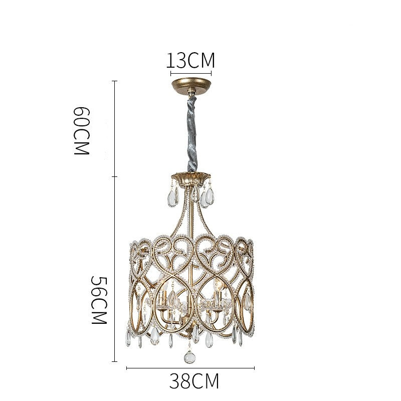 Neve Luxury French Antique Crystal Drum Chandelier