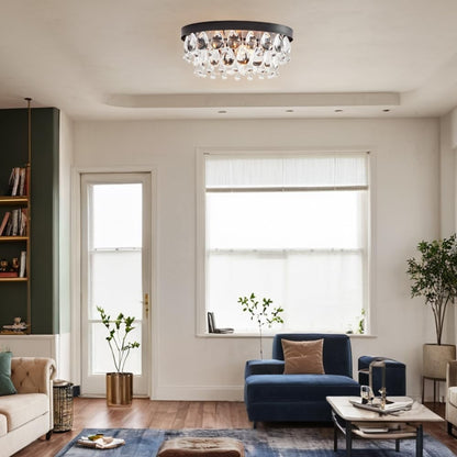 Thalassa Glass Teardrops Crystal Flush Mount Light