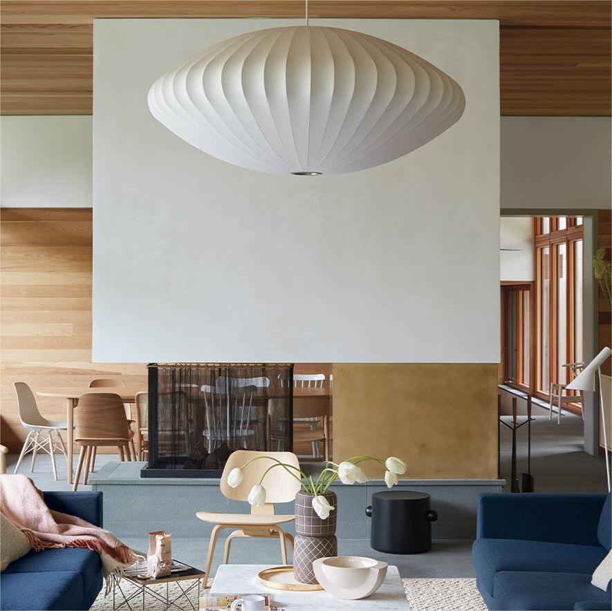 Leocadia White Saucer Nelson Bubble Pendant Light