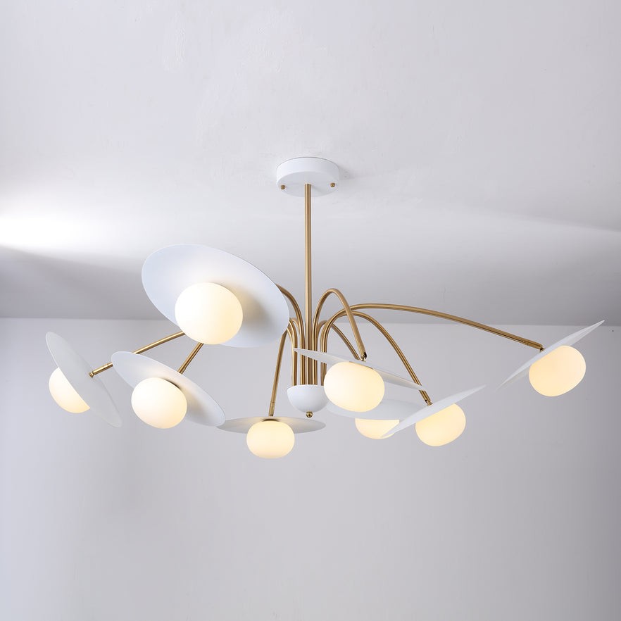 Xandros White Metal Champignon Chandelier