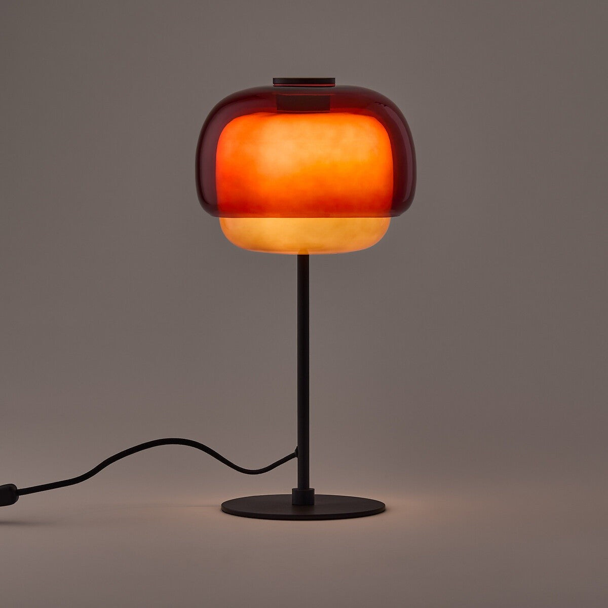 Xyndrae Modern Nordic Double-Layered Tinted Glass Table Lamp