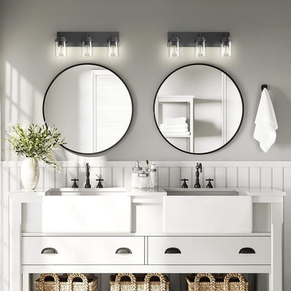 Pyros Farmhouse Clear Glass Cylinder Vanity Wall Light