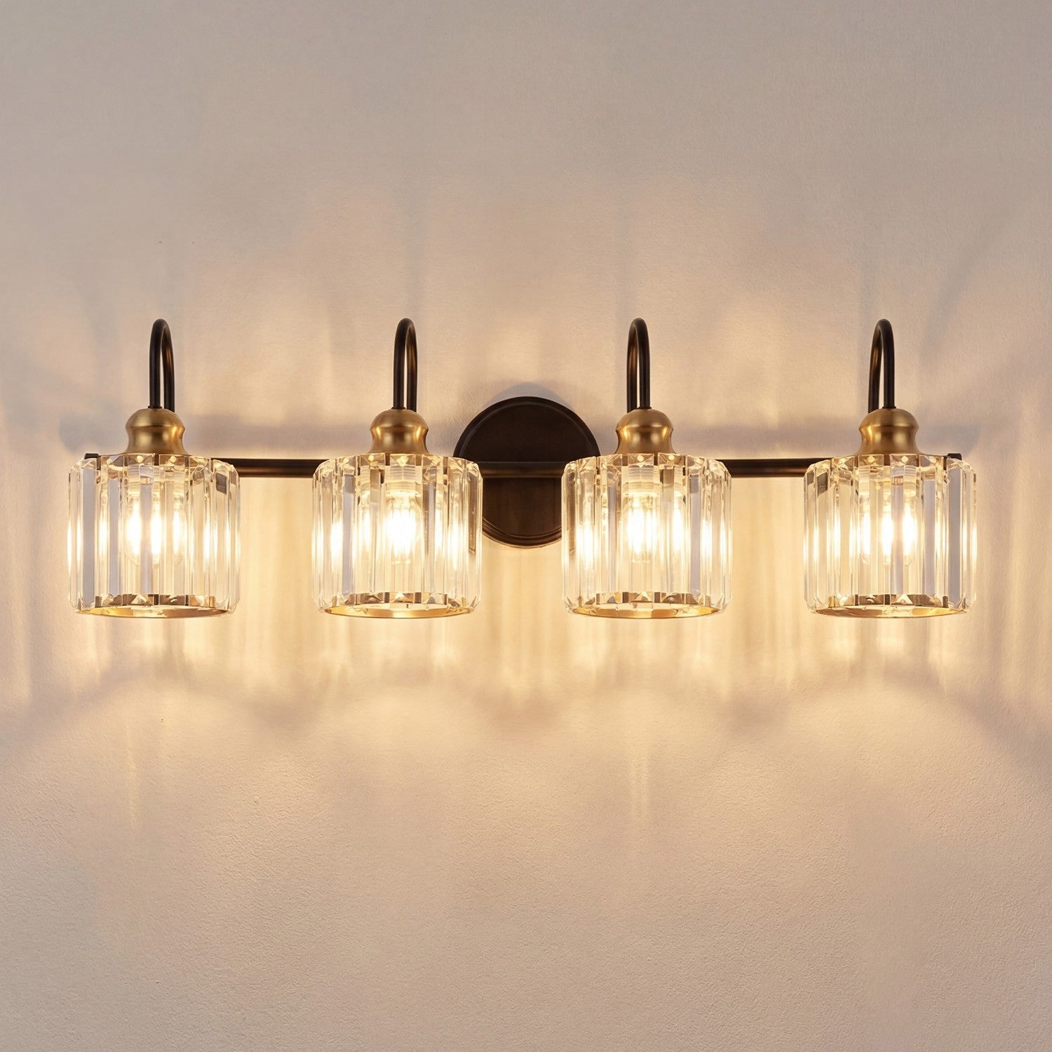Naeris Modern Square Crystal Wall Sconce