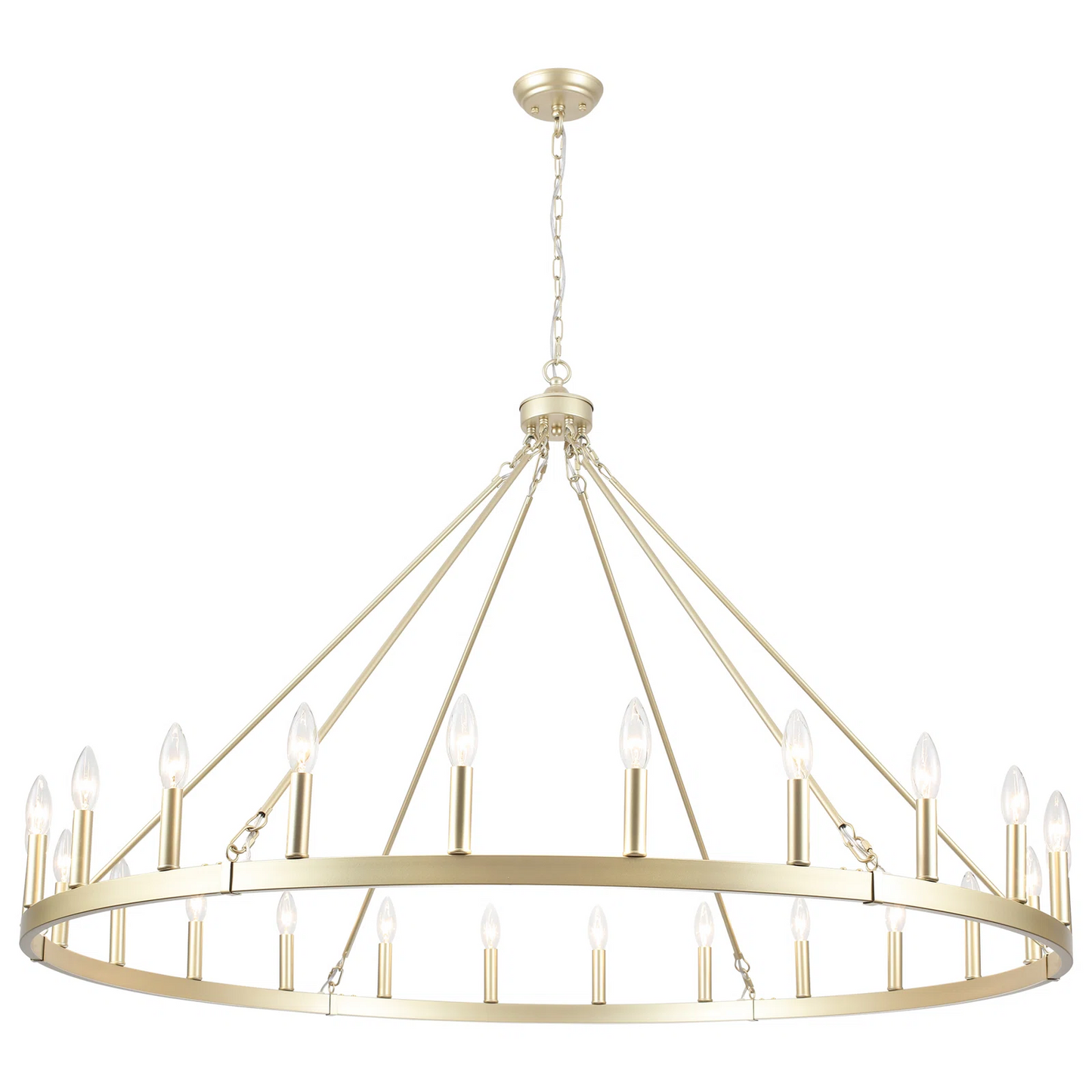 Raeth Farmhouse 24 Lights Wagon Wheel Candle Style Chandelier