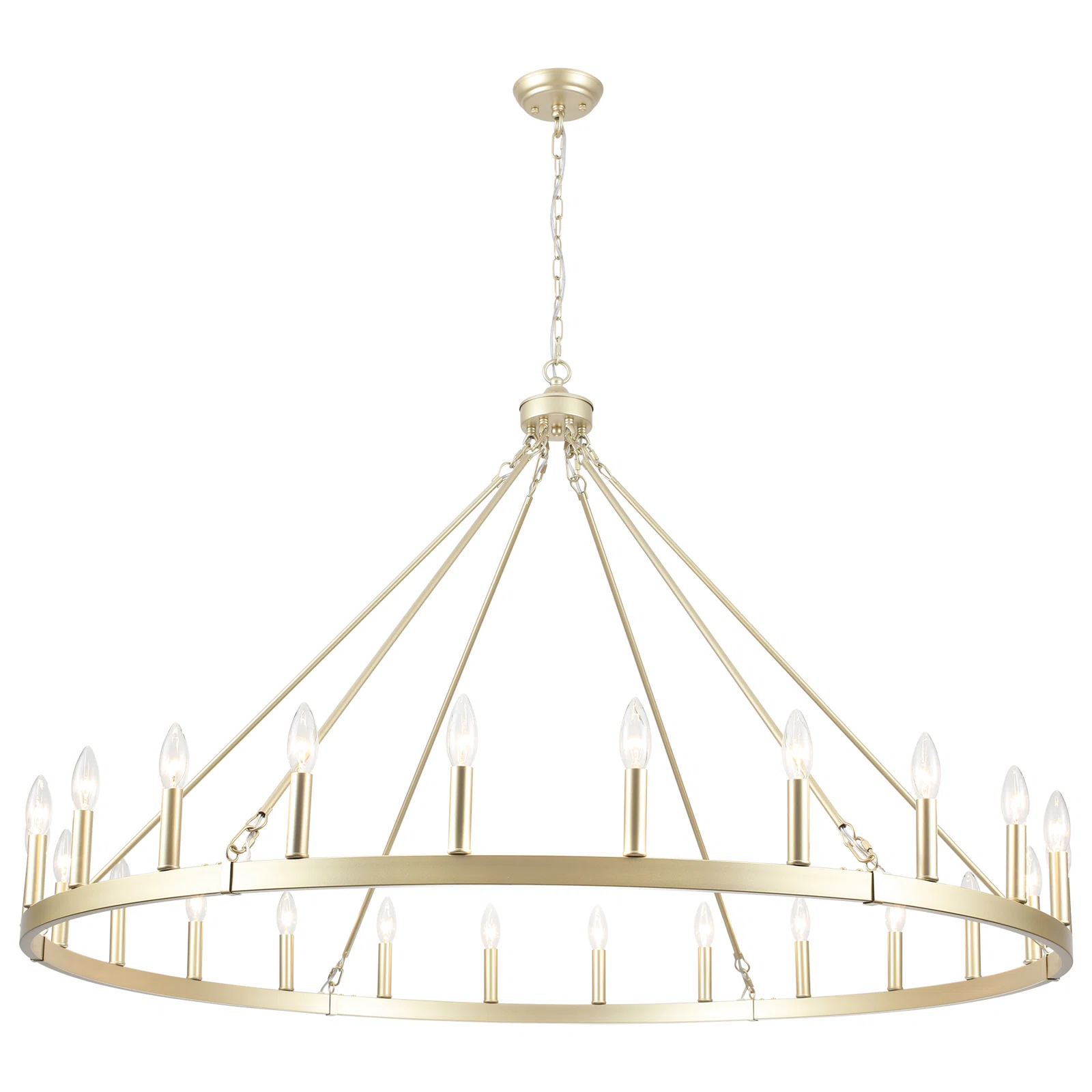 Raeth Farmhouse 24 Lights Wagon Wheel Candle Style Chandelier