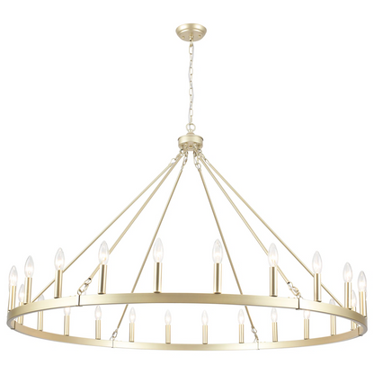 Raeth Farmhouse 24 Lights Wagon Wheel Candle Style Chandelier